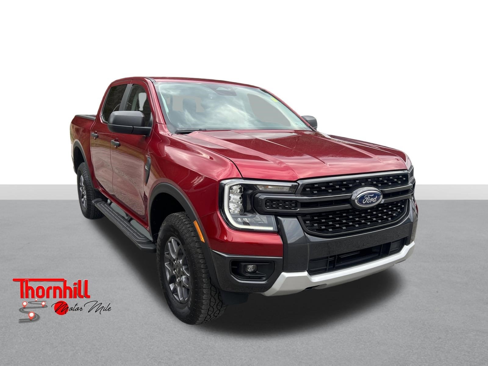 2025 Ford Ranger XLT in Red — front three-quarter view