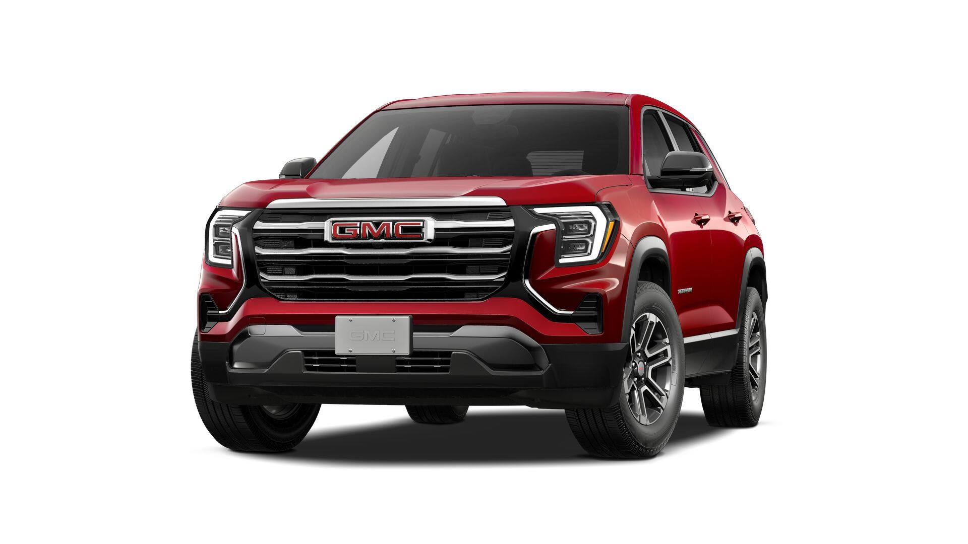2027 GMC Terrain AWD Elevation in Volcanic Red Tintcoat — front three-quarter view